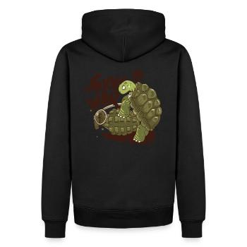 Humor Pizza Schildkröte - Männer Premium Bio Hoodie - Schwarz - Hinten - Nico (187cm)