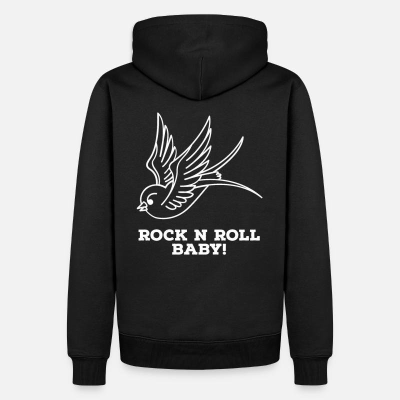 ... rockabilly encré, rockabella, psychobilly. - Sweat à capuche Premium bio Homme - noir