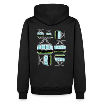 Cable car gondola cable car art - Men’s Premium Organic Hoodie - black - Back - Nico (187cm)
