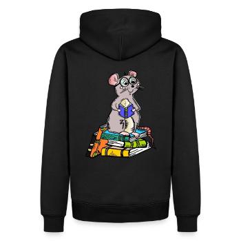 Book Nerd - Leseratte - Männer Premium Bio Hoodie - Schwarz - Hinten - Nico (187cm)