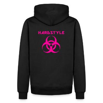 Hardstyle - Party Hard - Event - Festival - Pink - Männer Premium Bio Hoodie - Schwarz - Hinten - Nico (187cm)