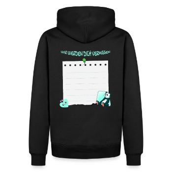 Wir Werden Dich Vermissen - Abschied Unterschrift - Männer Premium Bio Hoodie - Schwarz - Hinten - Nico (187cm)