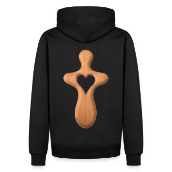 Croix chrétienne en bois faite de livre cuit à la vapeur - Sweat à capuche Premium bio Homme - noir - Dos - Nico (187cm)