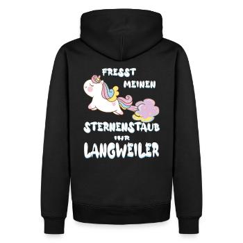 Fresst meinen Sternenstaub ihr Langweiler Einhorn - Männer Premium Bio Hoodie - Schwarz - Hinten - Nico (187cm)