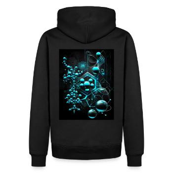 AI Art | Futuristic Chemistry - Männer Premium Bio Hoodie - Schwarz - Hinten - Nico (187cm)