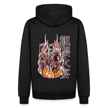 Procession of samurai in the fire - Men’s Premium Organic Hoodie - black - Back - Nico (187cm)