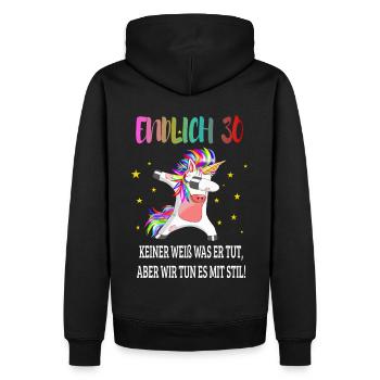 30 und Stilvoll feiern - Männer Premium Bio Hoodie - Schwarz - Hinten - Nico (187cm)