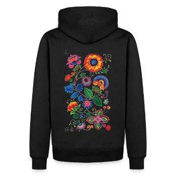 Beau motif floral - Sweat à capuche Premium bio Homme - noir - Dos - Nico (187cm)