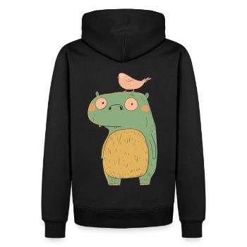 Petit monstre | © M2-D2 - Sweat à capuche Premium bio Homme - noir - Dos - Nico (187cm)