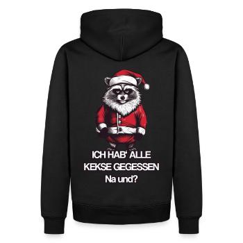 Ich Hab Alle Kekse Gegessen - Na Und? - Männer Premium Bio Hoodie - Schwarz - Hinten - Nico (187cm)