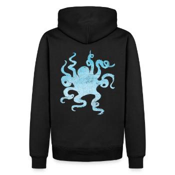 Cuttlefish Marine Biologist Zoo Vintage - Men’s Premium Organic Hoodie - black - Back - Nico (187cm)