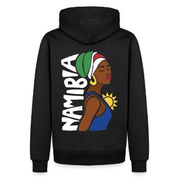 Namibia Namibische Flagge Windhoek Namib Souvenir - Männer Premium Bio Hoodie - Schwarz - Hinten - Nico (187cm)