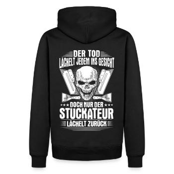 Stuckateur Gipser Stukkateur Verputzer Geschenk - Männer Premium Bio Hoodie - Schwarz - Hinten - Nico (187cm)