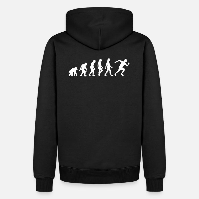L évolution de la course - Sweat à capuche Premium bio Homme - undefined