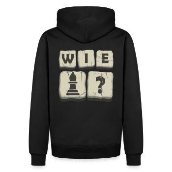 Schach Design Schachspieler Motiv Geschenk - Männer Premium Bio Hoodie - Schwarz - Hinten - Nico (187cm)
