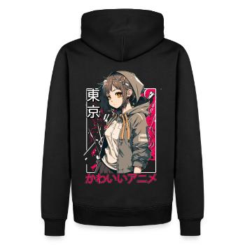 Sakura Blossom - Men’s Premium Organic Hoodie - black - Back - Nico (187cm)