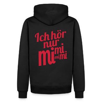 Ich hör nur mi mi mi - Männer Premium Bio Hoodie - Schwarz - Hinten - Nico (187cm)