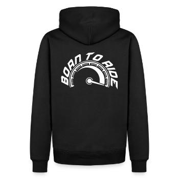 Moto née pour rouler compteur de vitesse - Sweat à capuche Premium bio Homme - noir - Dos - Nico (187cm)
