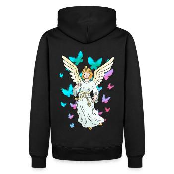 celestial spring butterflies nature angel - Men’s Premium Organic Hoodie - black - Back - Nico (187cm)