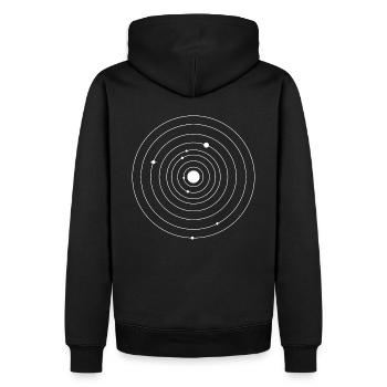 Sonnensystem - Männer Premium Bio Hoodie - Schwarz - Hinten - Nico (187cm)