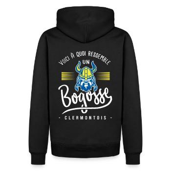 un bogosse clermontois rugby clermont humour - Sweat à capuche Premium bio Homme - noir - Dos - Nico (187cm)