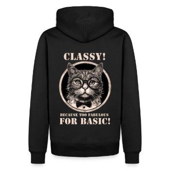 Chat - Sweat à capuche Premium bio Homme - noir - Dos - Nico (187cm)