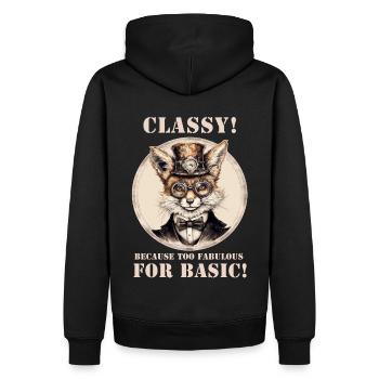 Renard steampunk - Sweat à capuche Premium bio Homme - noir - Dos - Nico (187cm)