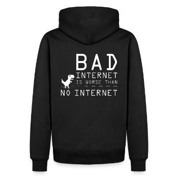 Internet lent est pire que pas d’Internet - Sweat à capuche Premium bio Homme - noir - Dos - Nico (187cm)