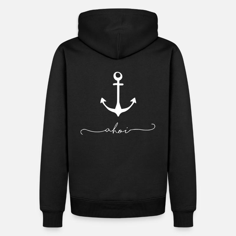 Anker - Ahoi - Maritim - Männer Premium Bio Hoodie - Schwarz