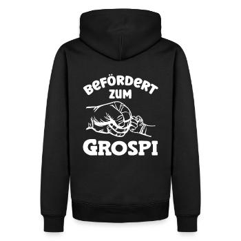 Befördert zum Grospi Schweiz Hallo Opa Schweiz - Männer Premium Bio Hoodie - Schwarz - Hinten - Nico (187cm)