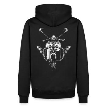 Scooter Roller Mod - Männer Premium Bio Hoodie - Schwarz - Hinten - Nico (187cm)