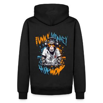 Singe Hip Hop - Sweat à capuche Premium bio Homme - noir - Dos - Nico (187cm)
