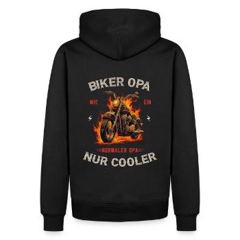 Grand-père moto - Sweat à capuche Premium bio Homme - noir - Dos - Nico (187cm)