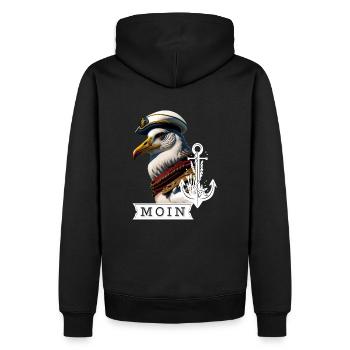 Mouette fraîche, capitaine Coast Sea Sea, disant Moin - Sweat à capuche Premium bio Homme - noir - Dos - Nico (187cm)