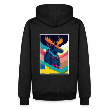 Orignal, Randonnée, Scandinavie Vacances de voyage Suède - Sweat à capuche Premium bio Homme - noir - Dos - Nico (187cm)