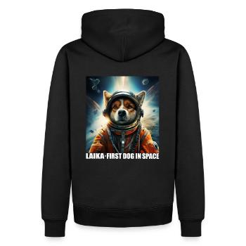 Hund im Weltraum LAIKA Raumfahrt Astronaut - Männer Premium Bio Hoodie - Schwarz - Hinten - Nico (187cm)