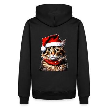Drôle de chat, laid Noël Noël Noël - Sweat à capuche Premium bio Homme - noir - Dos - Nico (187cm)