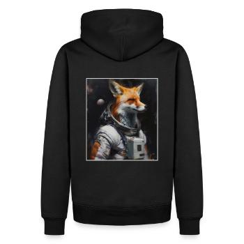 Space Travel, Foxes, Rocket, Astronaut, Fox, Outer Space - Men’s Premium Organic Hoodie - black - Back - Nico (187cm)