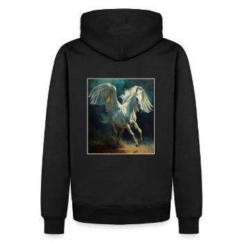 Ange, Art, Humour, Mule, Poney, Cheval avec des ailes - Sweat à capuche Premium bio Homme - noir - Dos - Nico (187cm)