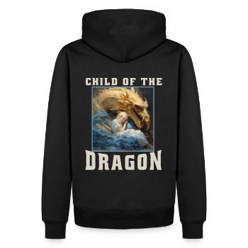Fantasy , Fabelwesen Drache, Kind des Drachen - Männer Premium Bio Hoodie - Schwarz - Hinten - Nico (187cm)