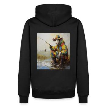 Drôle De Pêche Pêche Pêche Pêcheur Pêcheur Pêcheur Vache - Sweat à capuche Premium bio Homme - noir - Dos - Nico (187cm)