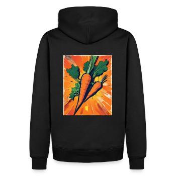 Carotte Carotte Jardin de carottes Végétalien Végétarien - Sweat à capuche Premium bio Homme - noir - Dos - Nico (187cm)