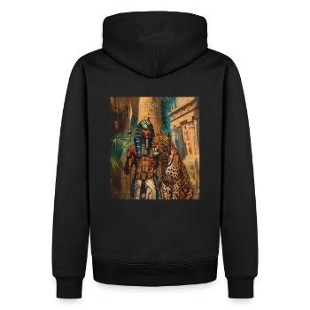 Ägypten Hieroglyphe Pyramiden Priester ägyptisch, - Männer Premium Bio Hoodie - Schwarz - Hinten - Nico (187cm)