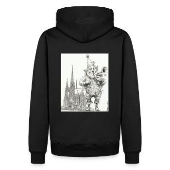 Köln Alaaf , clown trompete Narren Kunst Karneval - Männer Premium Bio Hoodie - Schwarz - Hinten - Nico (187cm)