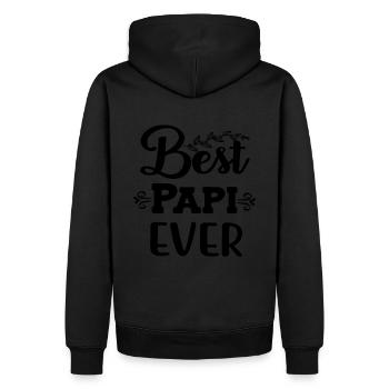 Bester Papi der Welt bester Papa Schweiz - Männer Premium Bio Hoodie - Schwarz - Hinten - Nico (187cm)
