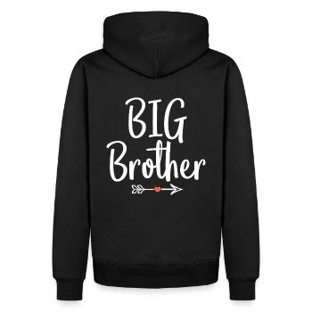 großer bruder großer bruder geschenk - Männer Premium Bio Hoodie - Schwarz - Hinten - Nico (187cm)