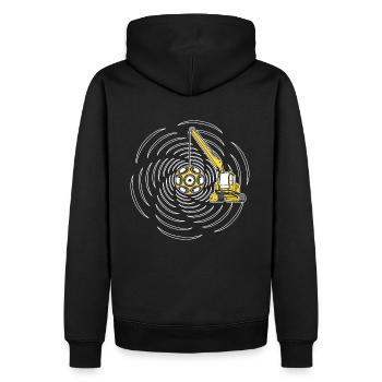 Tekno 23 grue - son démolition démolisseurs - Sweat à capuche Premium bio Homme - noir - Dos - Nico (187cm)