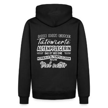tätowierte altenpflegerin - Männer Premium Bio Hoodie - Schwarz - Hinten - Nico (187cm)