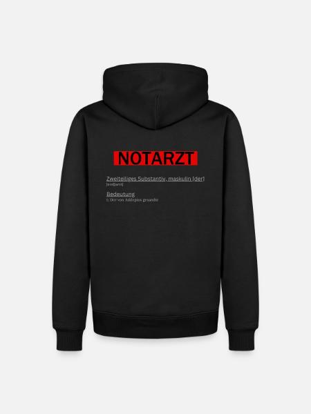 Notarzt rot - Männer Premium Bio Hoodie - Schwarz
