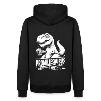 Promillesaurus Rex: Der trinkfeste T-Rex - Männer Premium Bio Hoodie - Schwarz - Hinten - Nico (187cm)